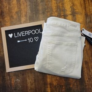 NWT Liverpool Marley Girlfriend Cuffed Jeans in Bone White, Size 10/30